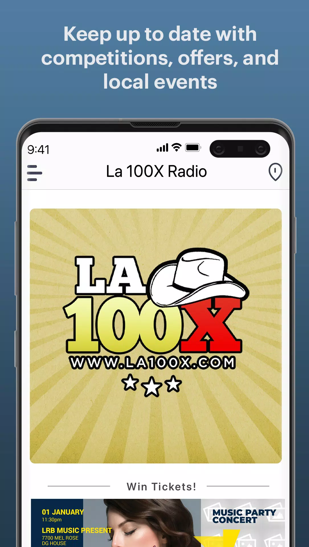 Schermata La 100X Radio 0