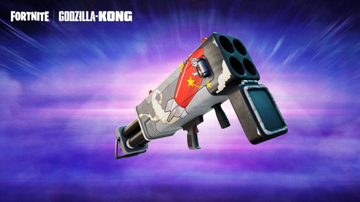 Burst Quad Launcher w Fortnite w ramach artykułu o tym, jak stać się i pokonać Godzillę.
