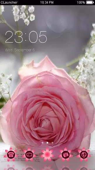 Pretty Pink Rose Theme Ảnh chụp màn hình 0