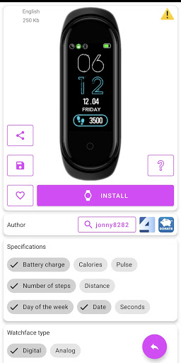 Mi Band 4 WatchFaces 螢幕截圖 2