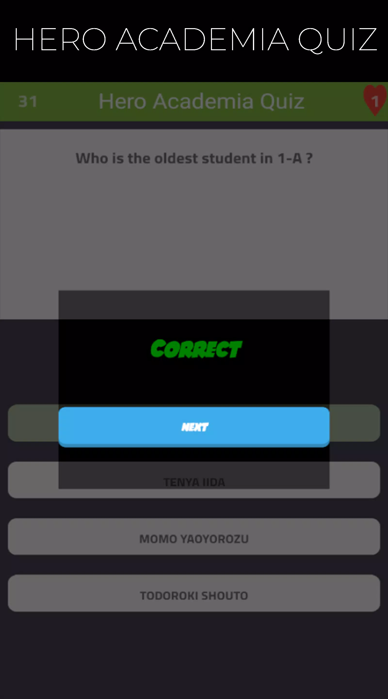 Quiz Game for Hero Academia 스크린샷 1