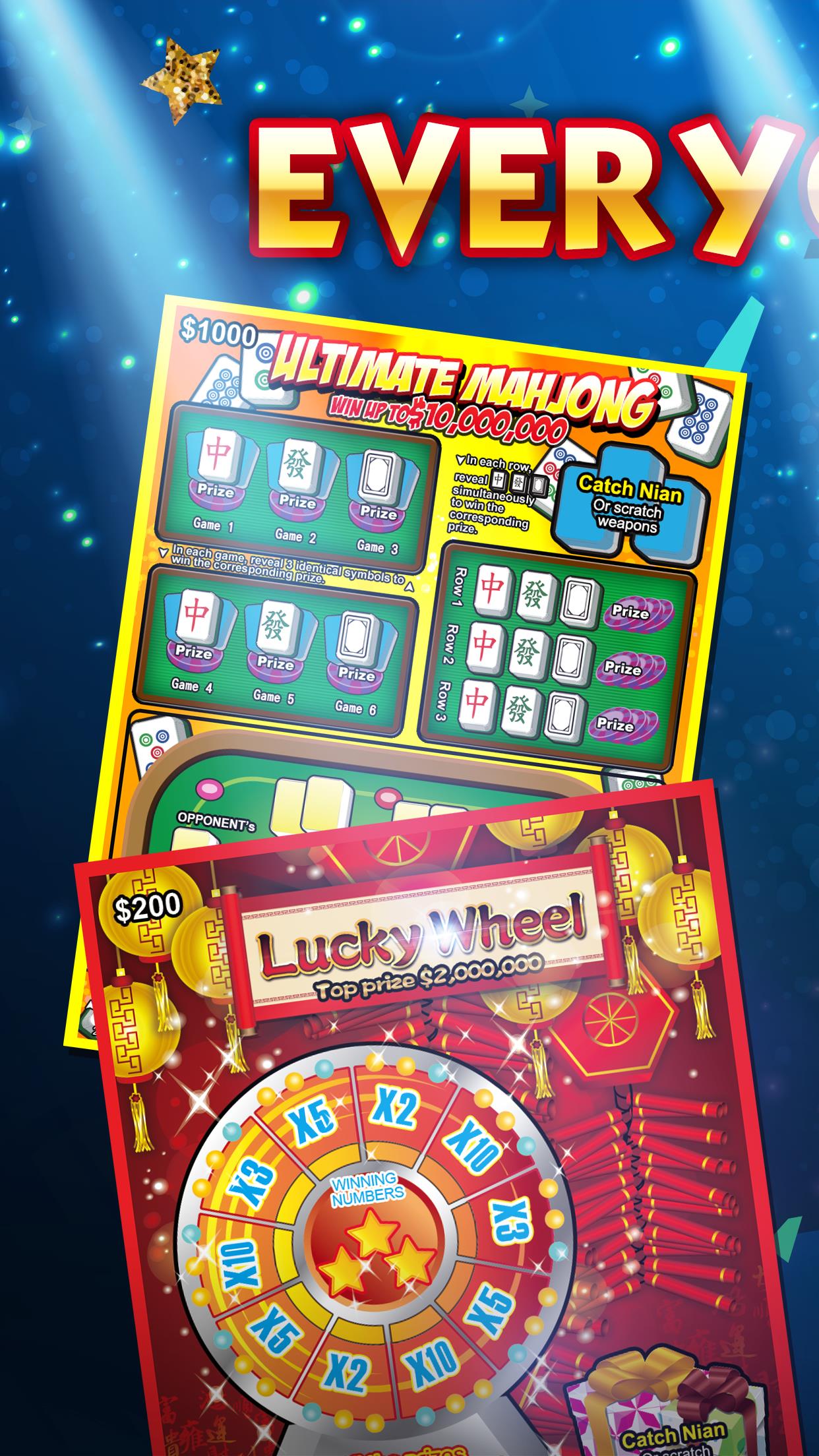 Lottery Scratch Off - Mahjong ဖန်သားပြင်ဓာတ်ပုံ 0