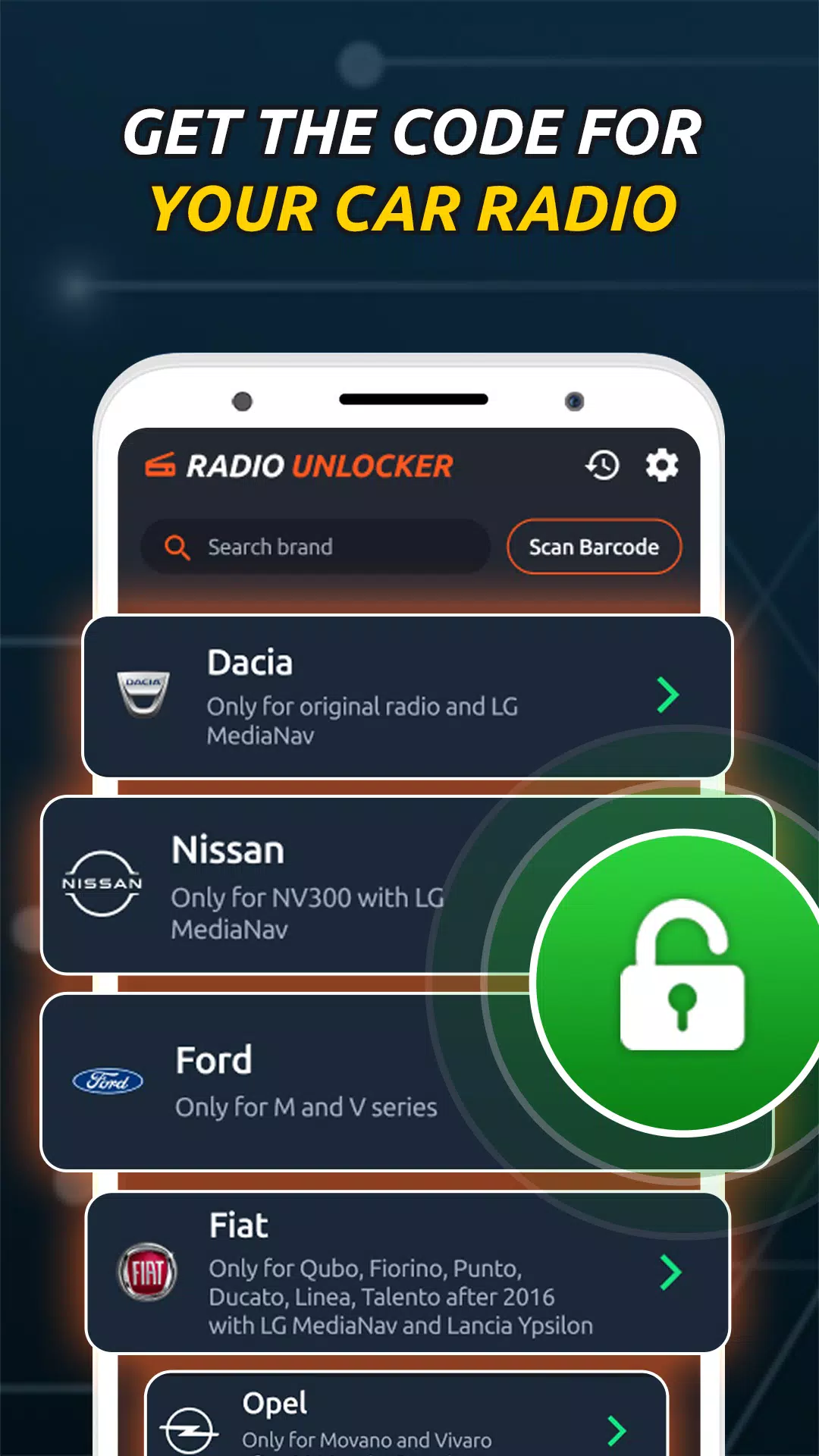 Radio Code Generator Unlocker应用截图第1张