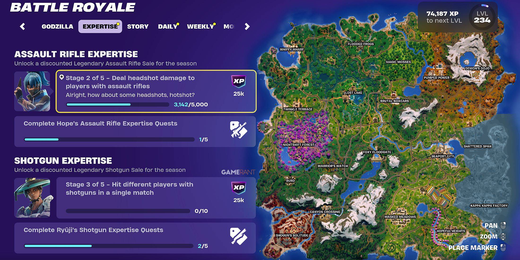 Weapon Expertise Quest Challenges