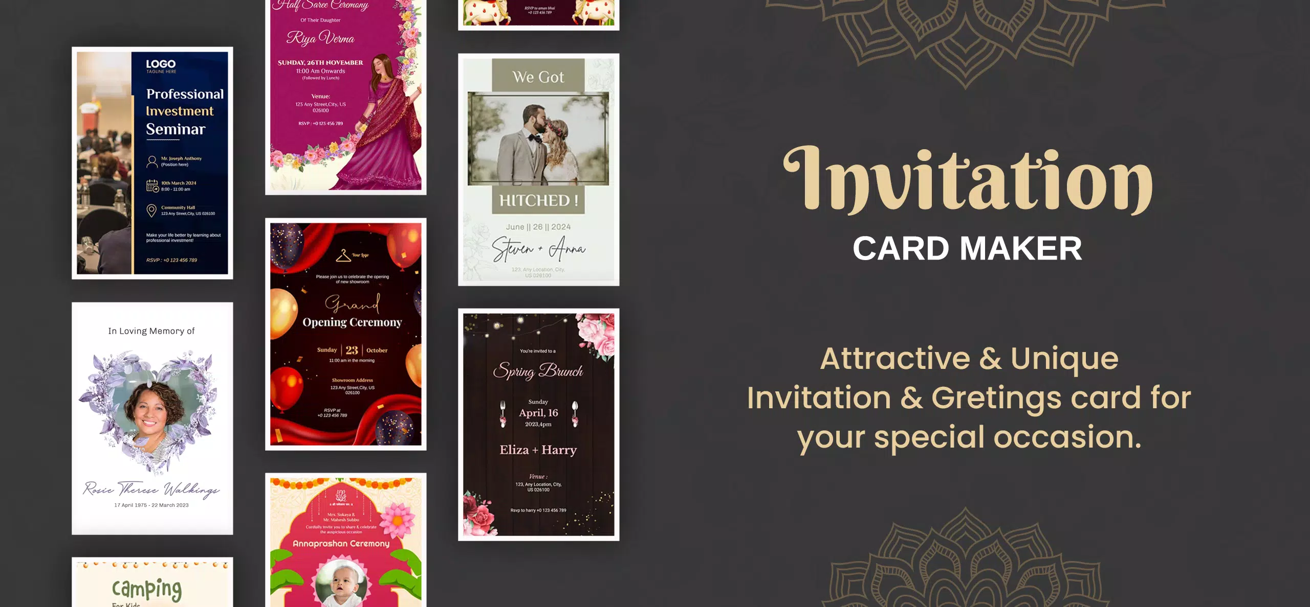 Invitation Card Maker & Design Schermafbeelding 0