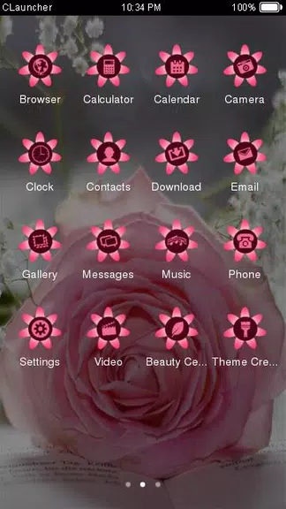 Pretty Pink Rose Theme Ảnh chụp màn hình 1