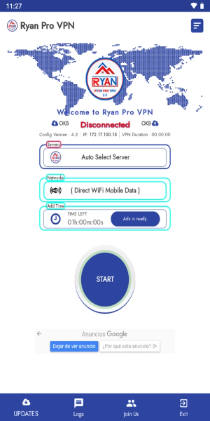Ryan Pro VPN Mod 螢幕截圖 1
