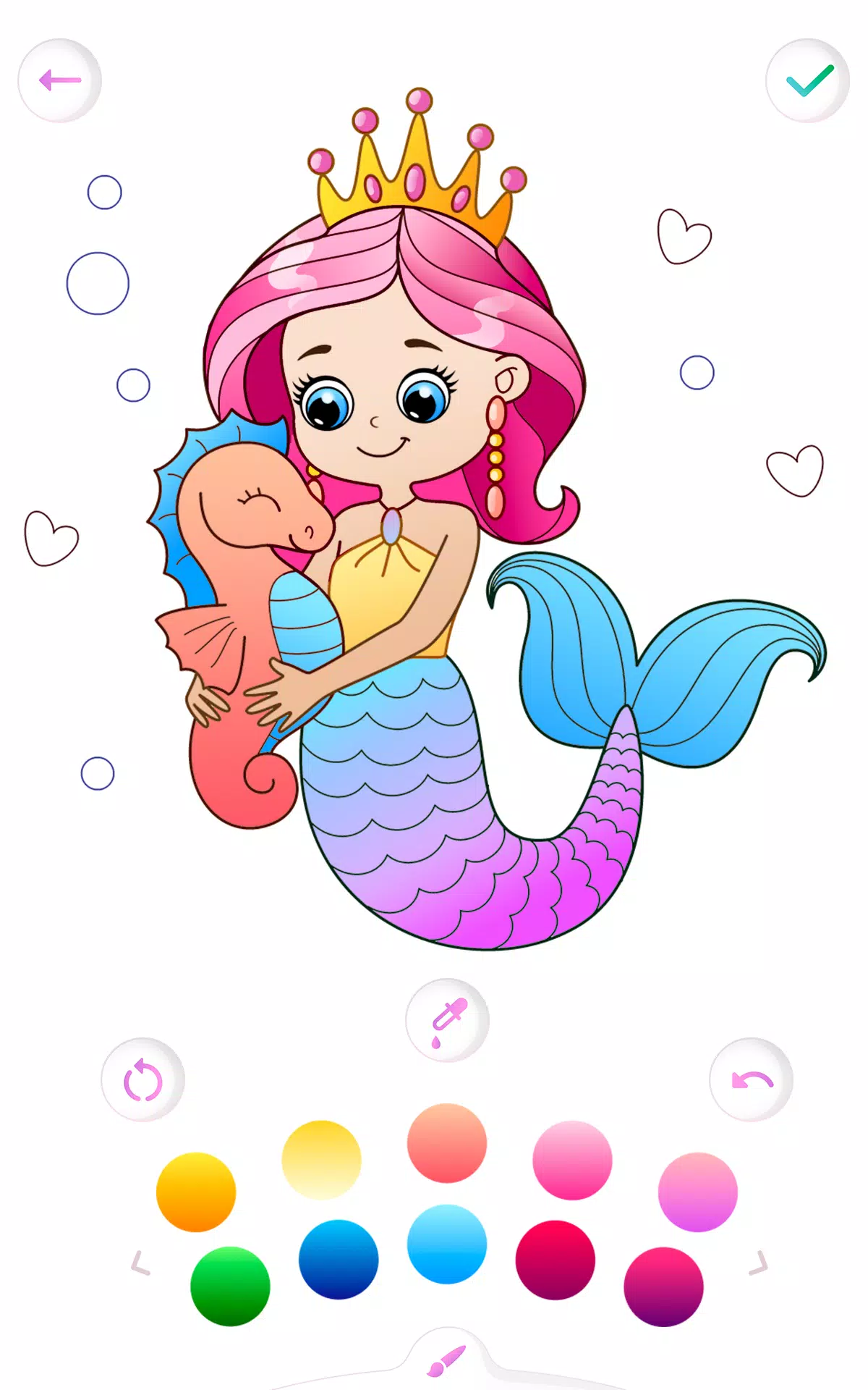 Mermaid coloring book gradient 스크린샷 1