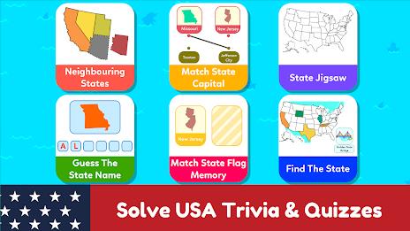 USA Map Kids Geography Games 螢幕截圖 2