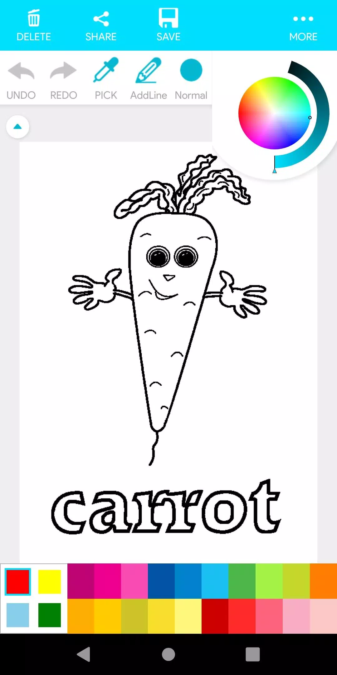 Coloring Fruits And Vegetables Captura de pantalla 3