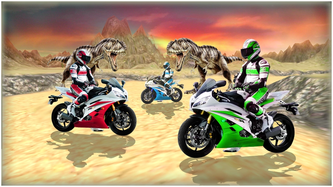Dino World Bike Race Game - Jurassic Adventure 螢幕截圖 1