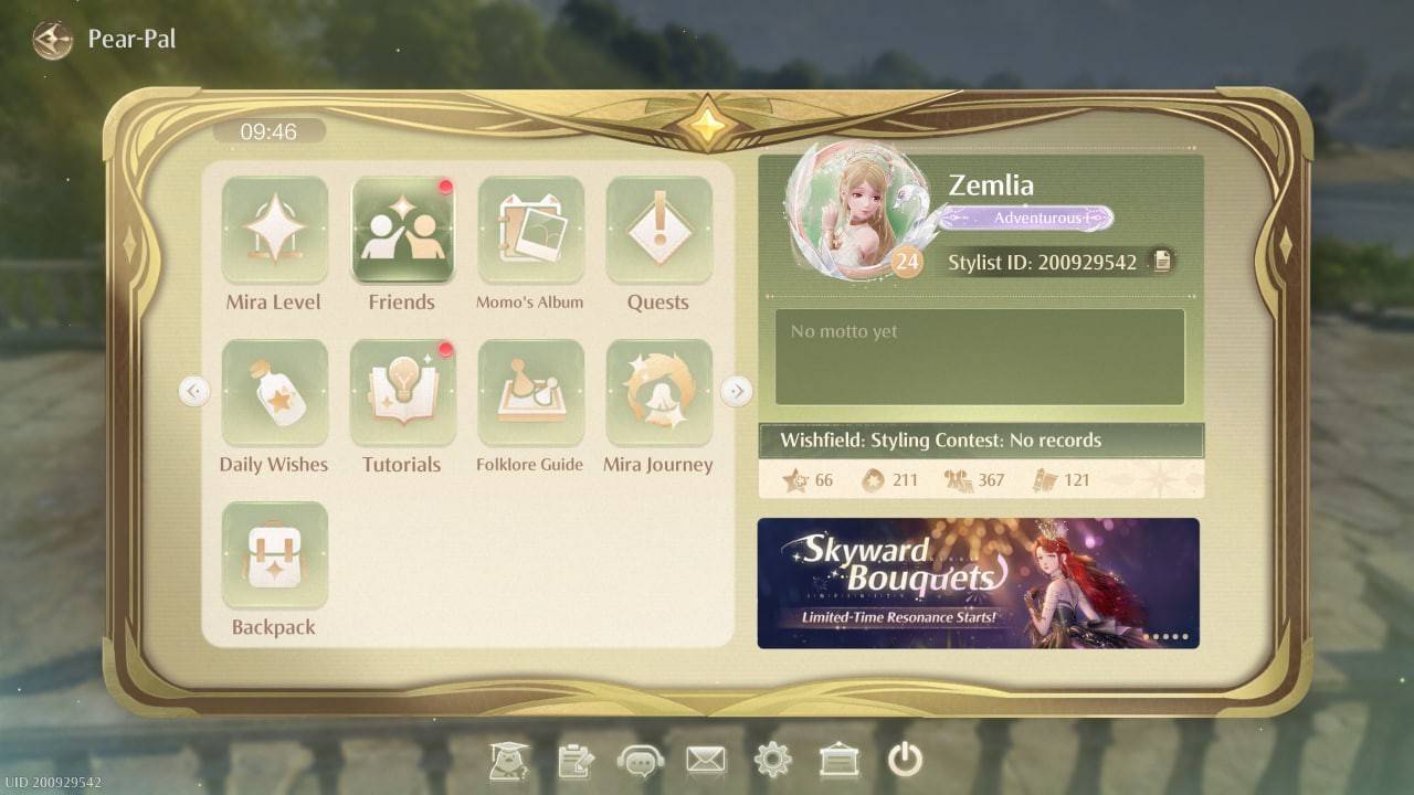 Infinity Nikki Friends Menu