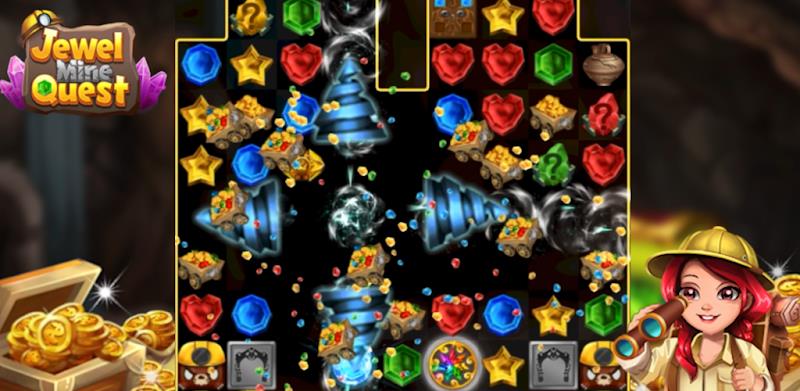 Jewel Mine Quest: Match-3 ဖန်သားပြင်ဓာတ်ပုံ 2