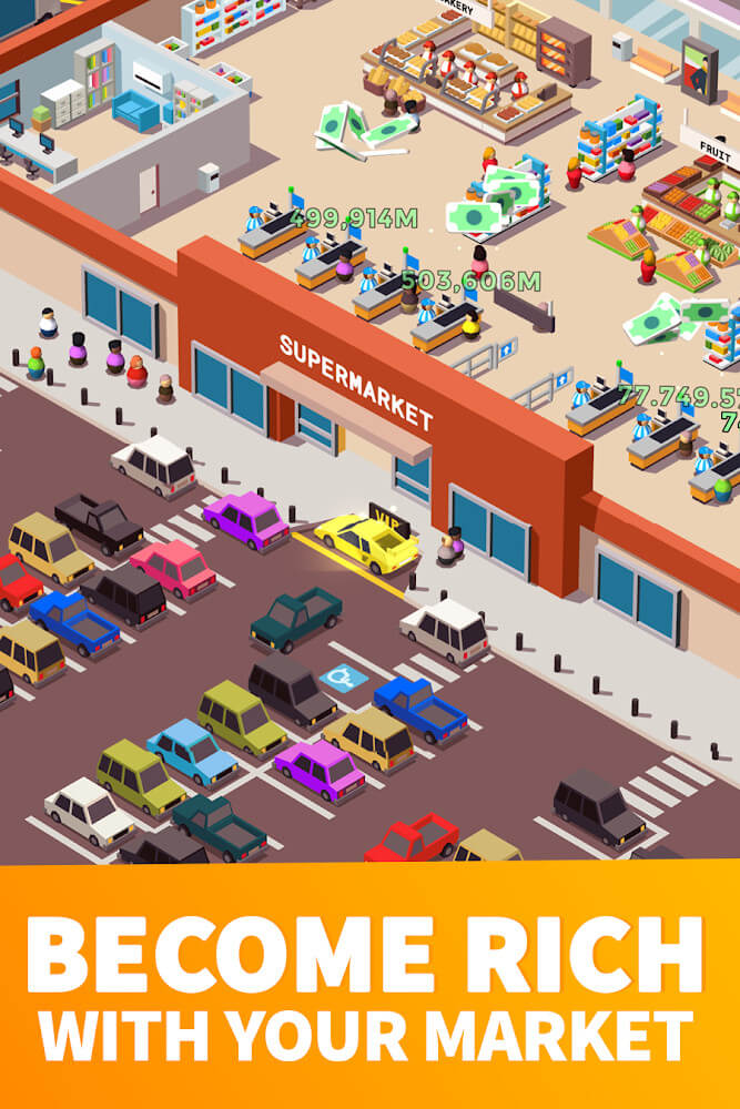 Idle Supermarket Tycoon Mod Schermafbeelding 1