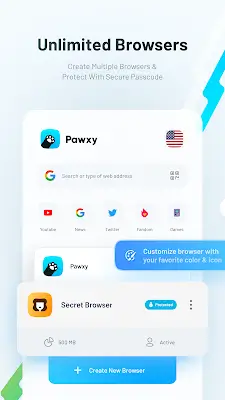 Pawxy - Fast VPN & Web Browser Tangkapan skrin 0