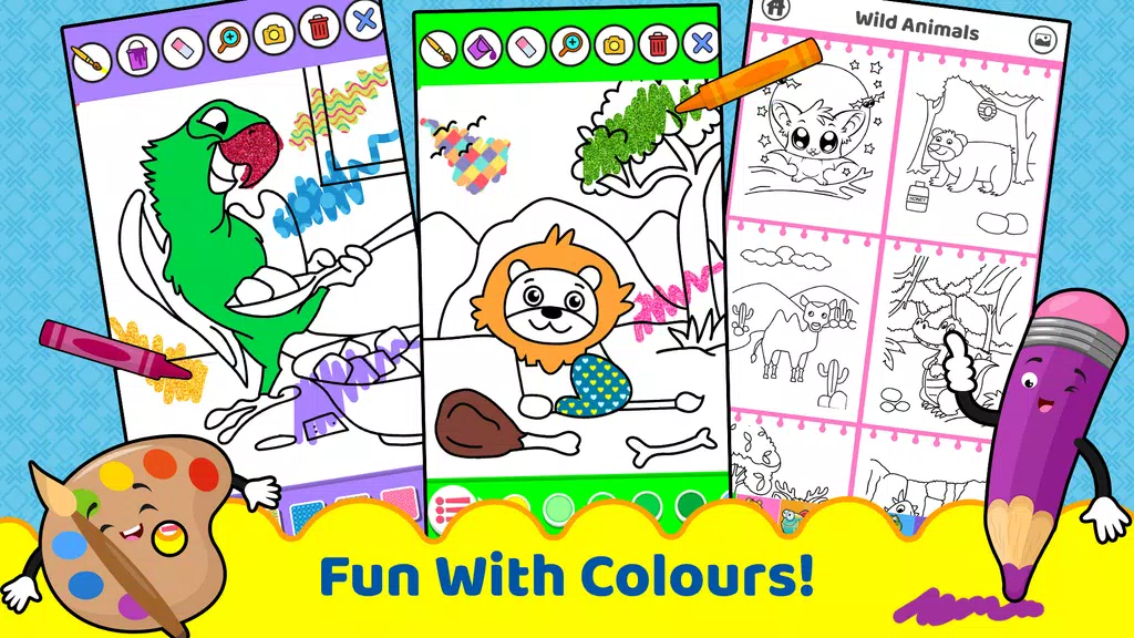 Animals for kids: Color & Draw Tangkapan skrin 1