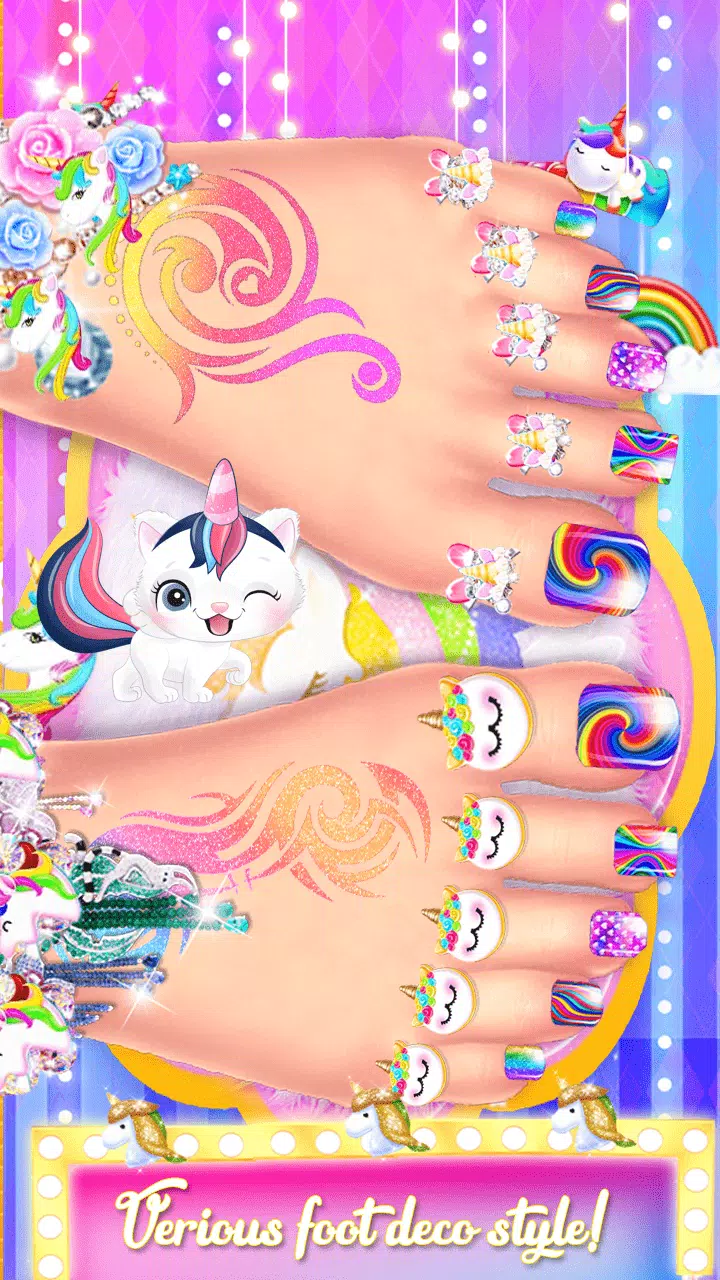 Unicorn Acrylic Nails Makeover Screenshot 2