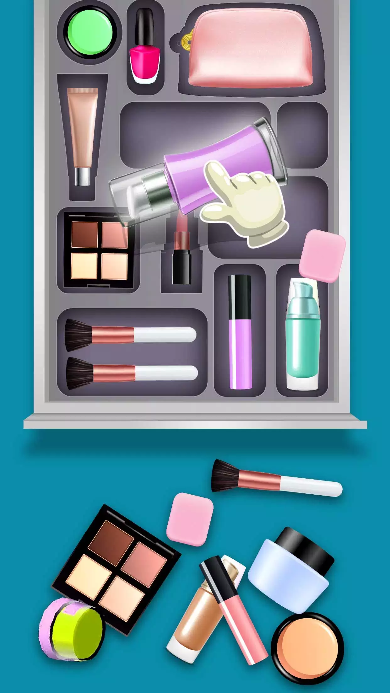 Fill the Makeup Organizer Game 螢幕截圖 1