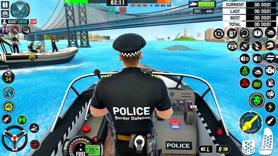 Police Boat Chase Crime Games Screenshot 0