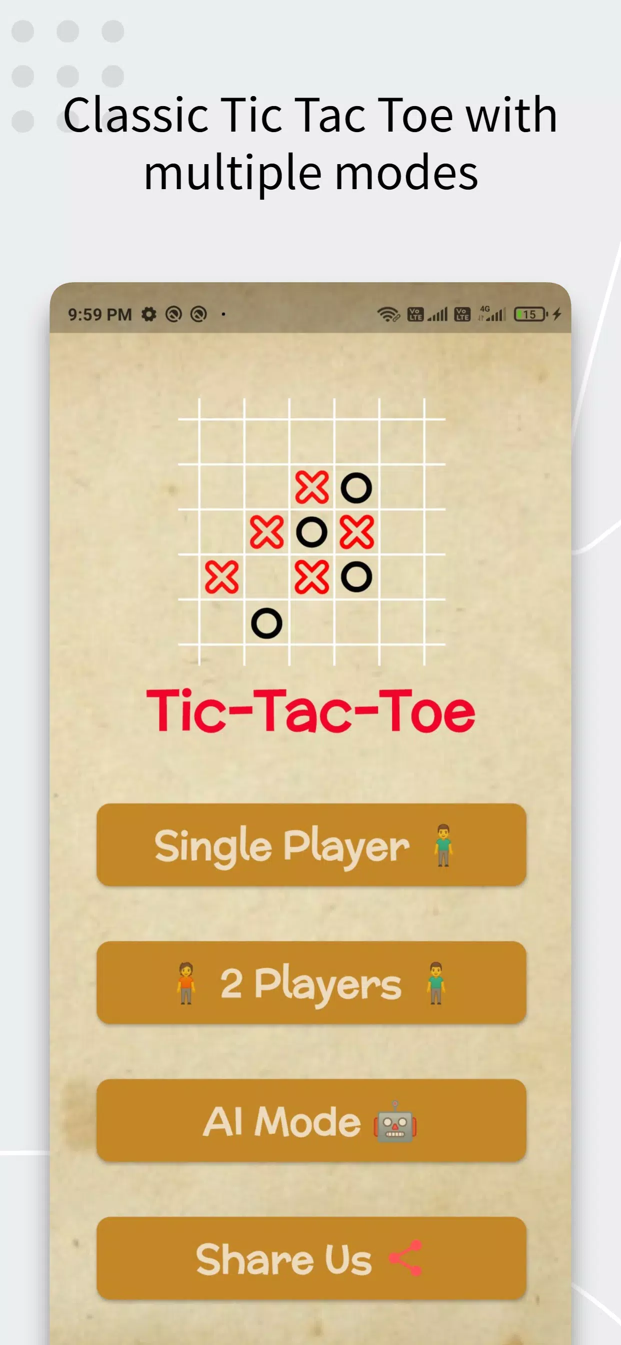 Tic Tac Toe AI Game स्क्रीनशॉट 0